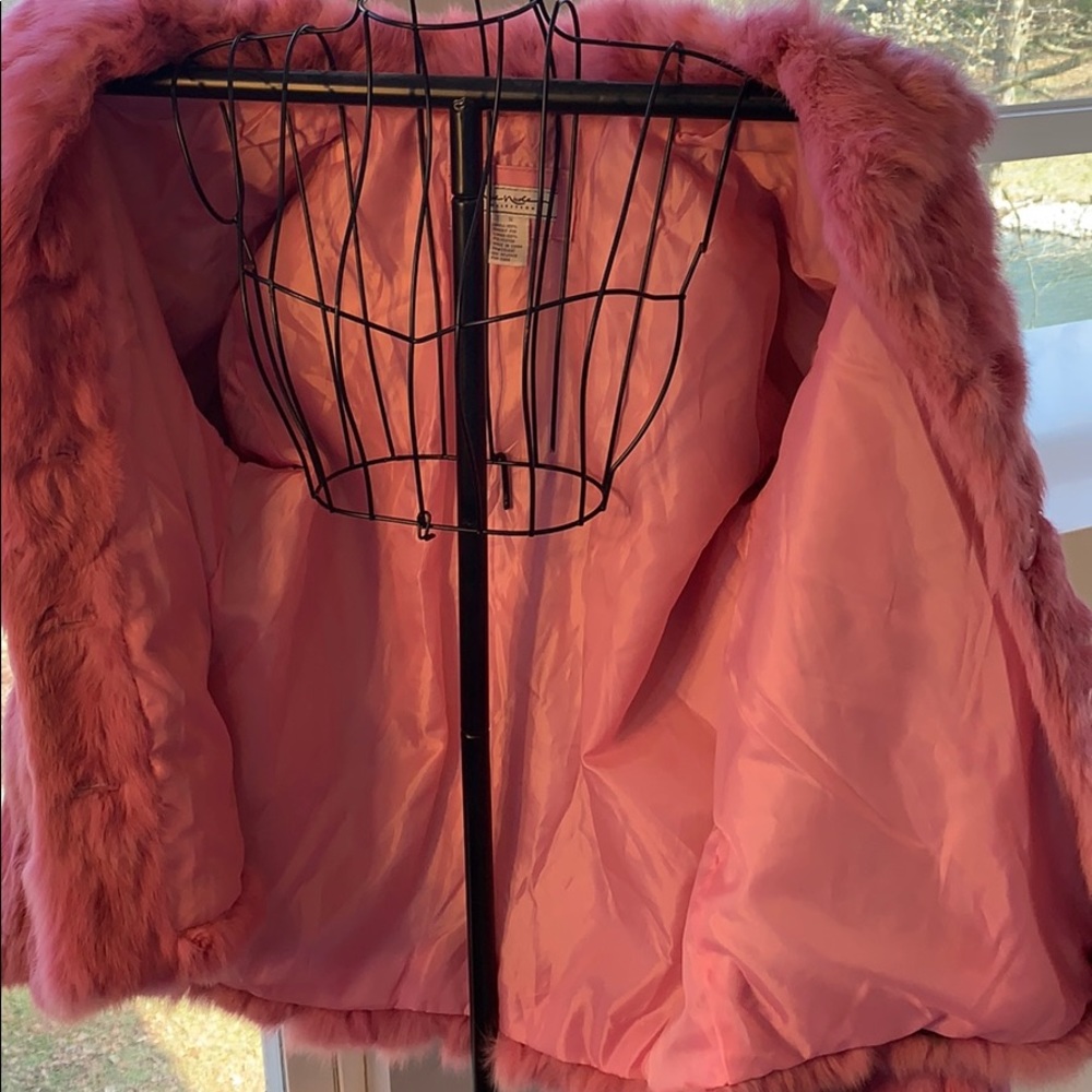 Heirloom Pink Rabbit Fur No Defects Intact Lining - Picture 2 of 7
